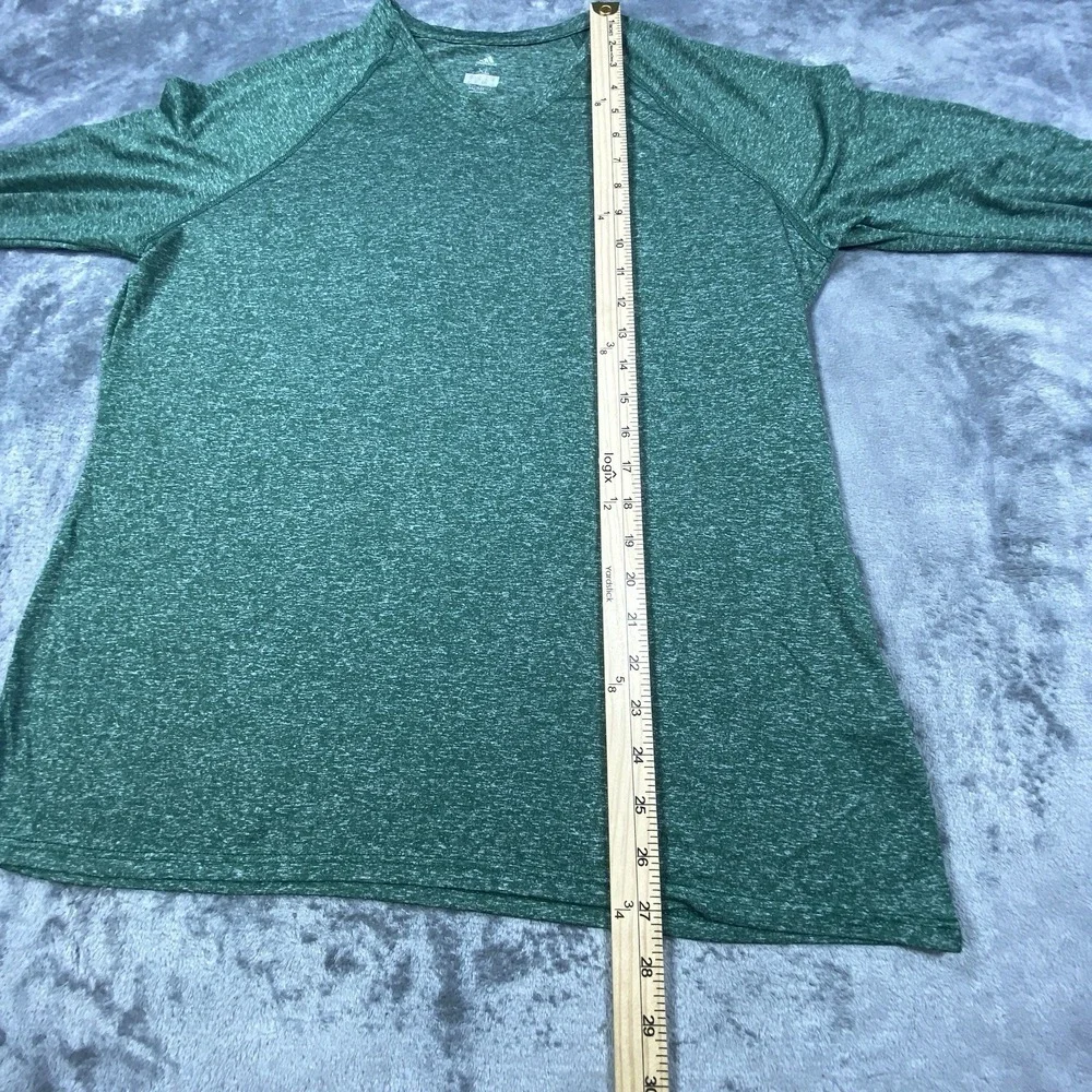 Adidas‎ Shirt Mens XL Green Long Sleeve Climalite Compression Base Layer Top